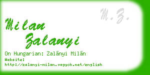 milan zalanyi business card